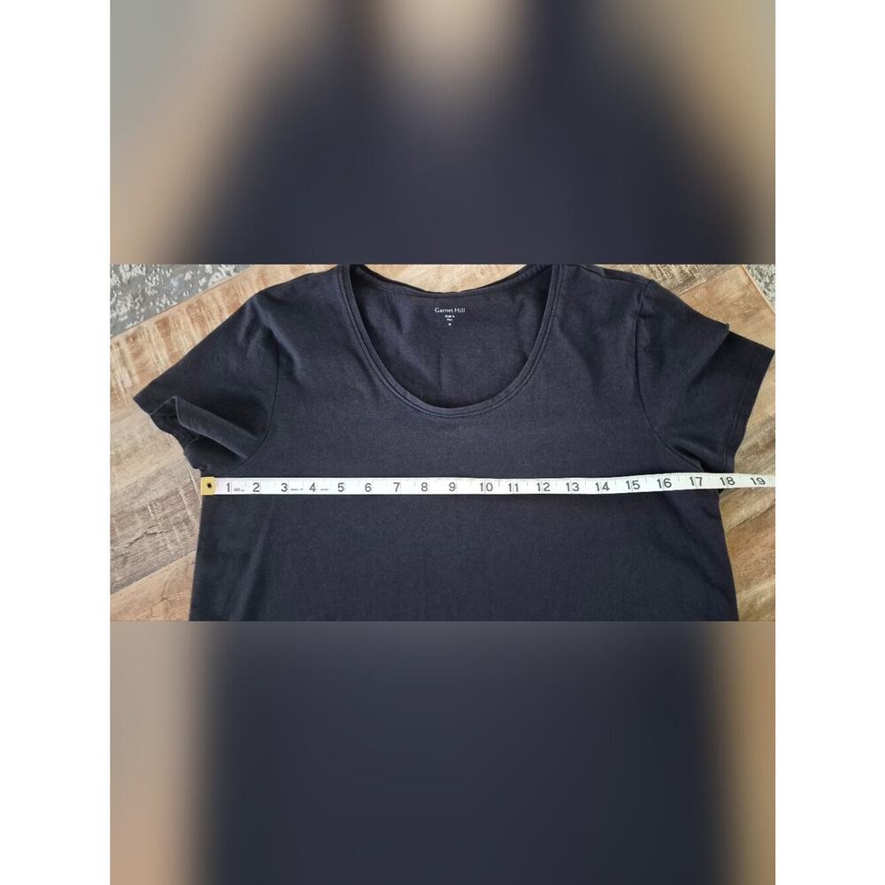 Garnet Hill Organic Pima Cotton Tencel Scoop Neck Tee Black Size M - Picture 6 of 9
